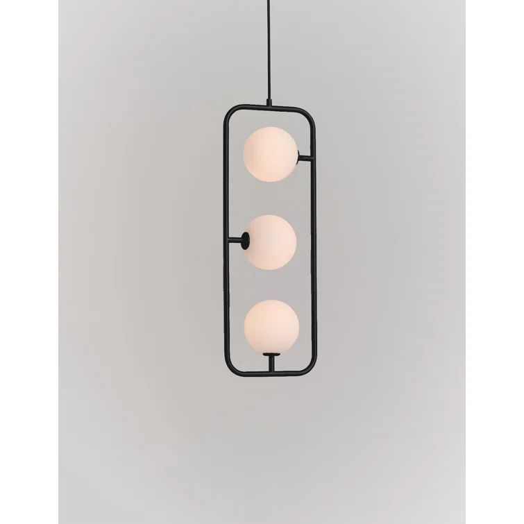Sircle Black Glass LED 3-Light Pendant