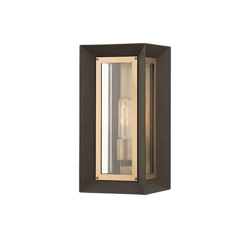 Lowry Bronze and Brass 1-Light Dimmable Wall Sconce with Clear Glass