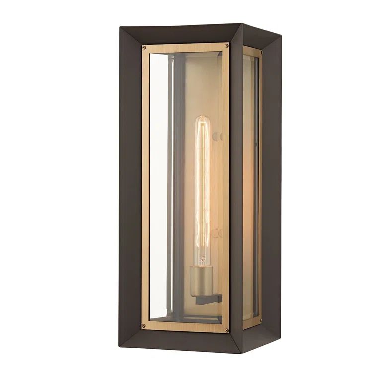 Bronze and Brass 21" Glass Wall Sconce