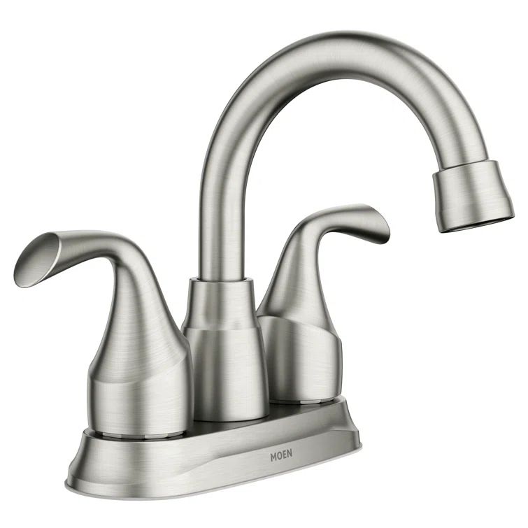 Brushed Nickel 4" Centerset Bathroom Faucet with Lever Handles
