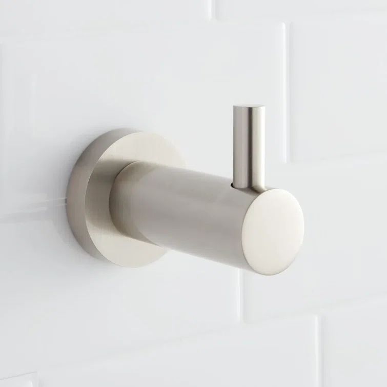 Brushed Nickel Round Wall-Mount Robe Hook