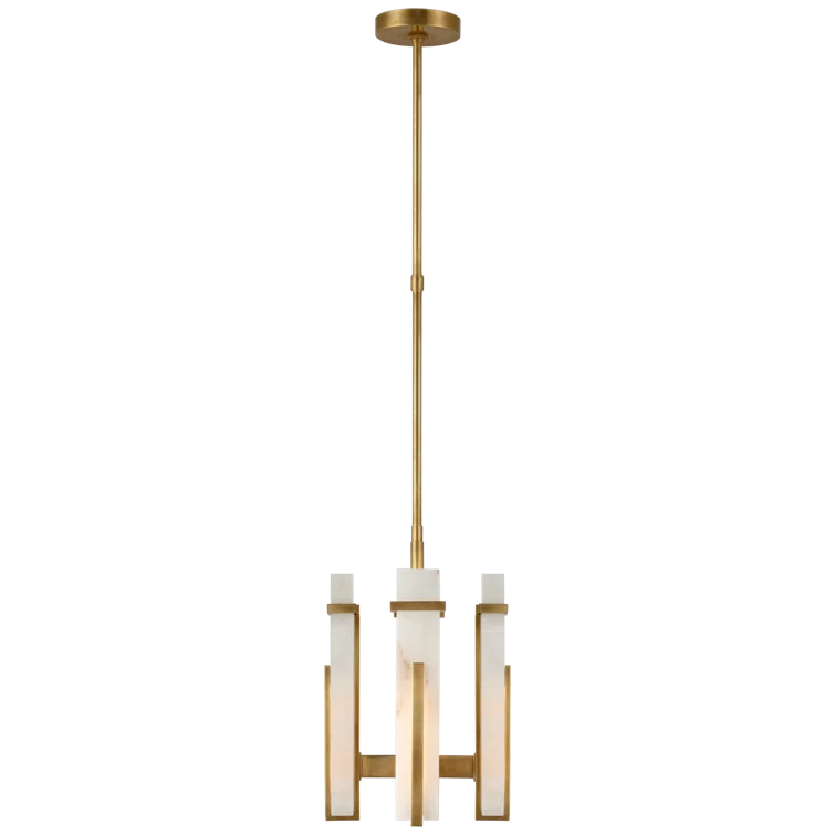 Antique Brass and Crystal Plug-in LED Chandelier