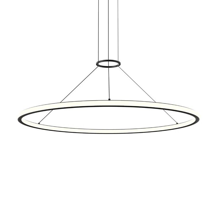 Luna Architectural 49.5" LED Pendant Light in Satin Black
