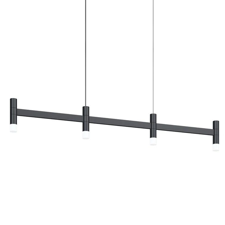 Sleek Black LED Drum Linear Pendant for Indoor/Outdoor Use