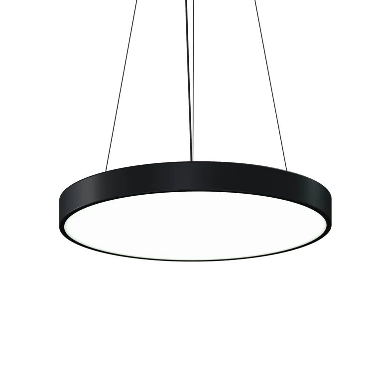 Satin Black 24" LED Glass Indoor/Outdoor Pendant Light