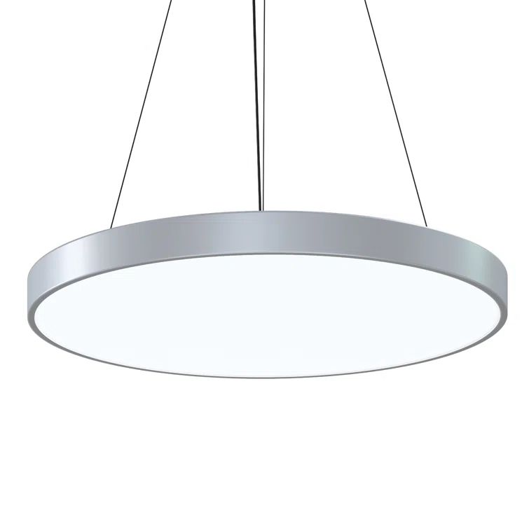 Bright Satin Aluminum 29.5" LED Indoor/Outdoor Globe Pendant