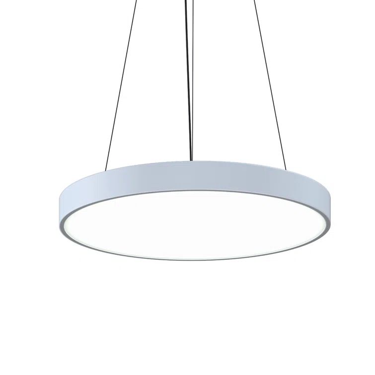 Satin White Round LED Pendant Light
