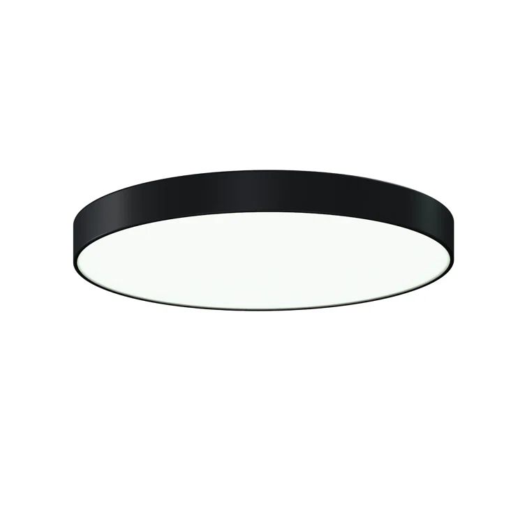 Sleek Satin Black 23.75" LED Flush Mount for Indoor/Outdoor