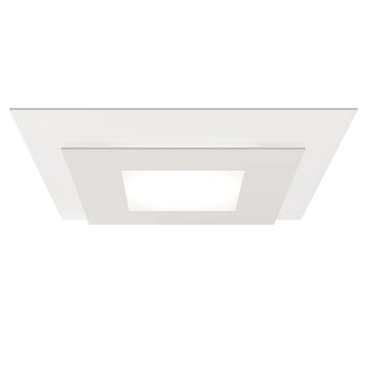 Contemporary Offset 20" Textured White Aluminum LED Flush Mount
