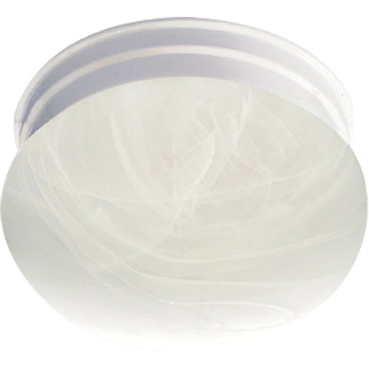 Minster White Alabaster Glass Round Flush Mount Light
