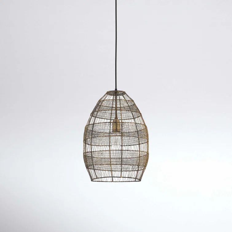 Neddie 18.5" Brass Dome Pendant with Adjustable Cord