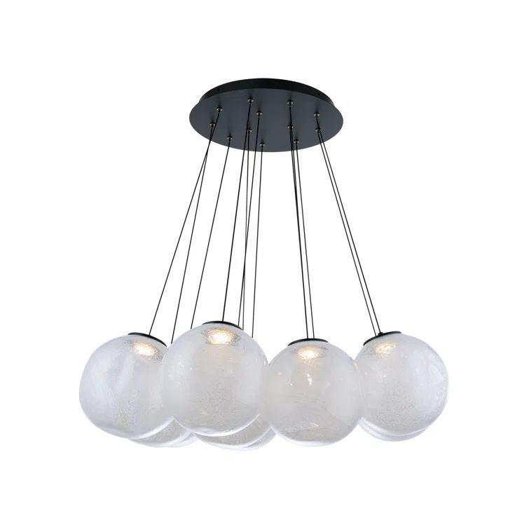 Cosmic Black and Crystal 12-Light LED Pendant