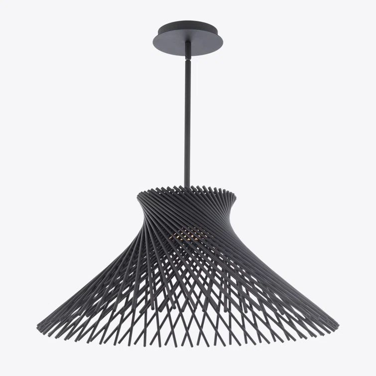 Zenya Tapered Black Metal Lattice LED Pendant Light