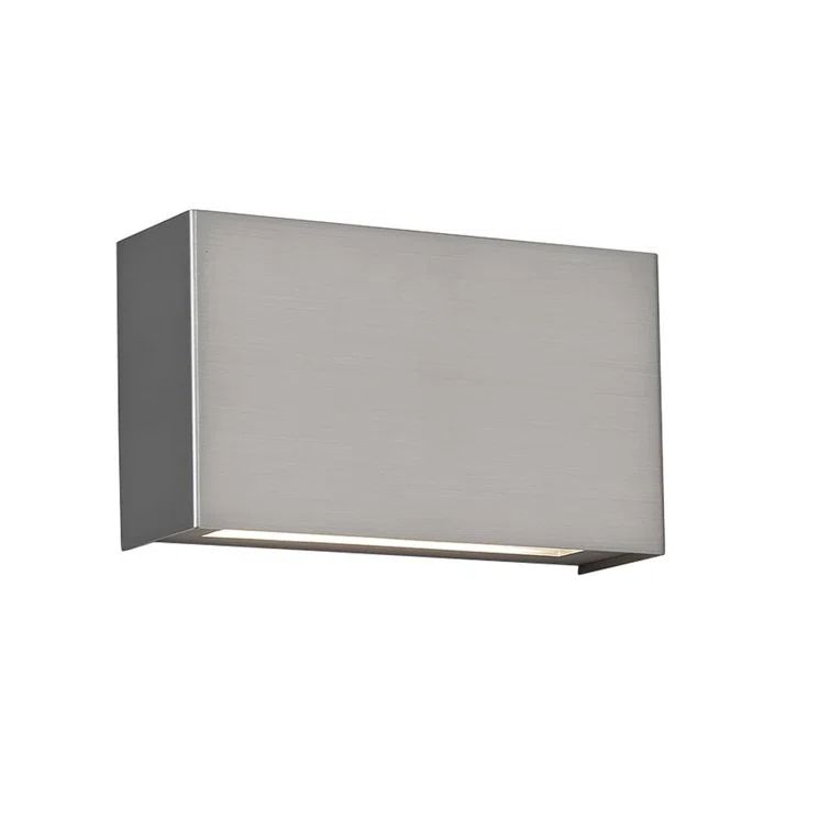 Sleek 12" Dimmable Nickel LED Wall Sconce with Battery Backup