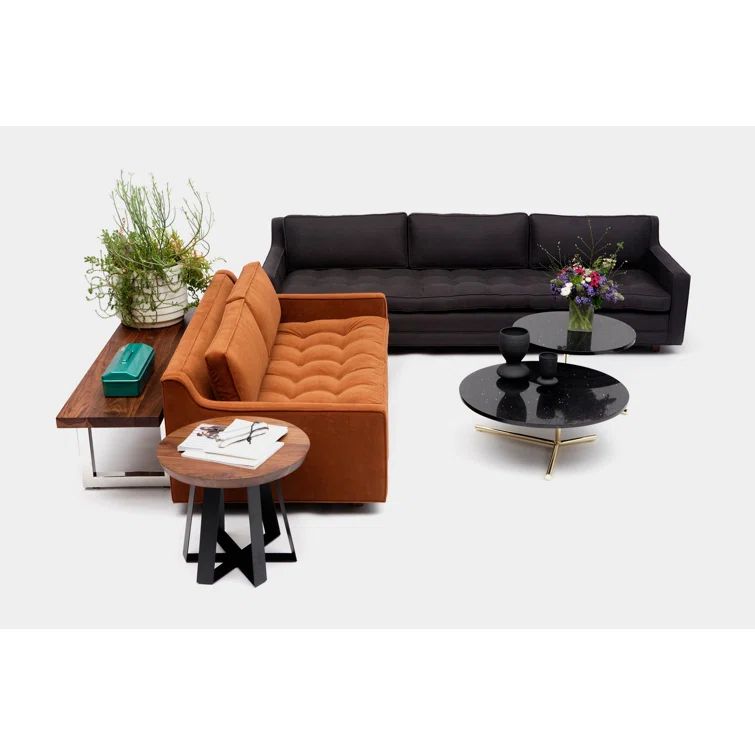 Gunmetal Velvet Three-Seater Sleeper Sofa with Track Arms