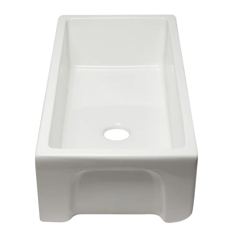 36'' White Fireclay Single Bowl Farmhouse Sink