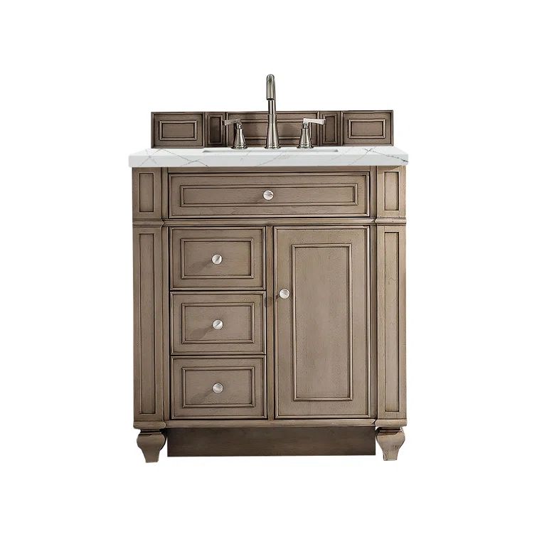 Bristol 30'' Dark Wood Single Vanity with Porcelain Sink