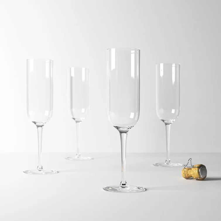 FUUM 7 oz. Smoke Crystal Champagne Flute Set