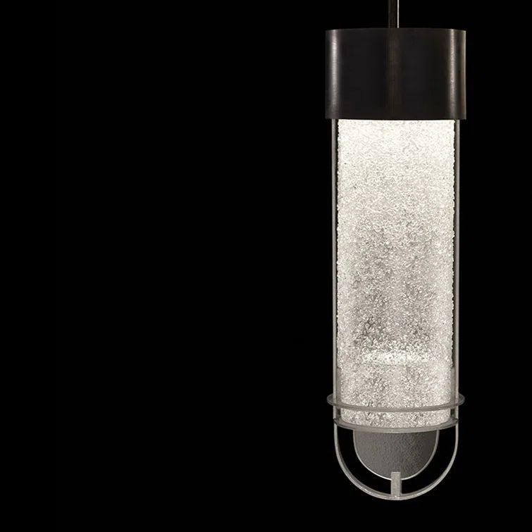 Bond Black/Silver LED Glass Island Pendant with Clear Detail