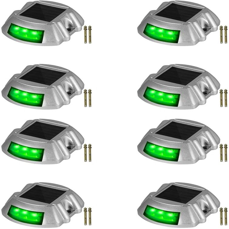 Green LED Solar Powered Aluminum Pathway Light Pack