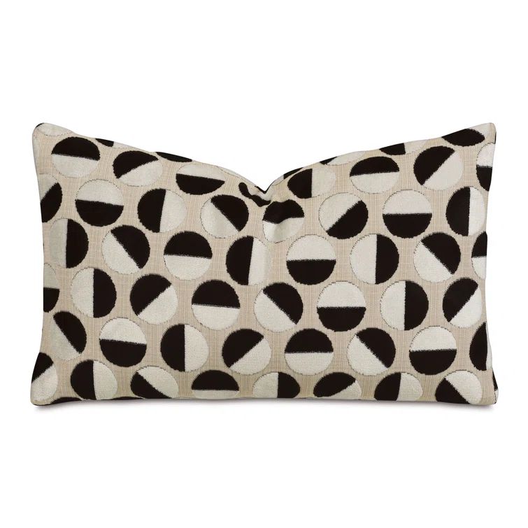 Black and Beige Rectangular Mid-Century Modern Pillow