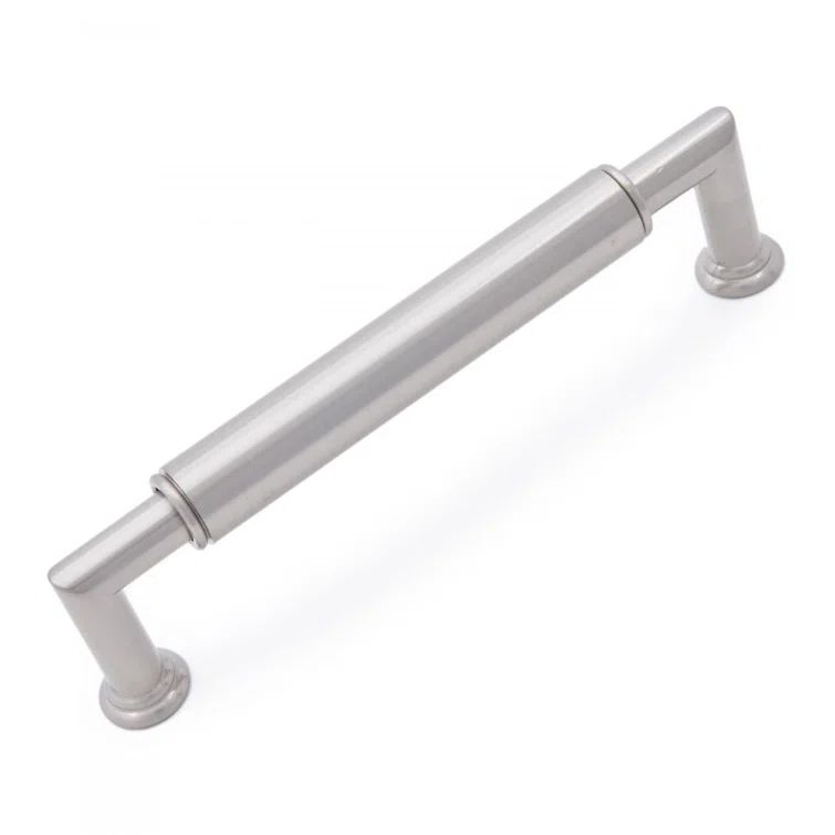 Satin Nickel 5" Cylindrical Bar Pull with Mounting Hardware