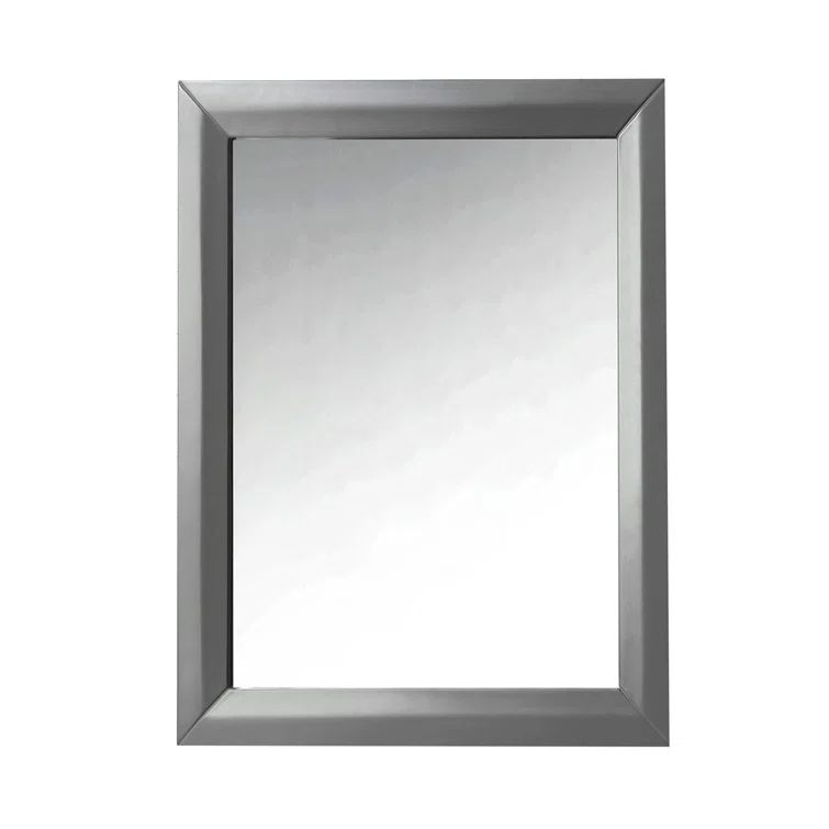 Sapphire Gray 24-Inch Solid Wood Bathroom Wall Mirror