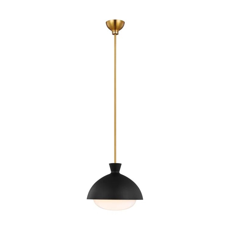 Lucerne 15'' Midnight Black and Brass Globe Pendant Light