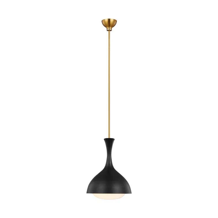 Lucerne 9'' Midnight Black and Burnished Brass Globe Pendant