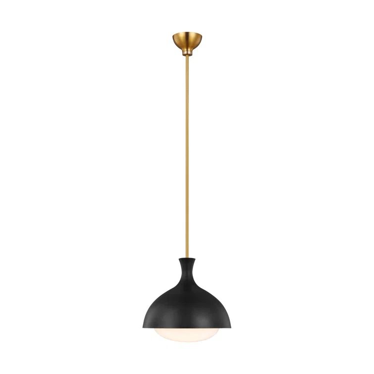Midnight Black and Brass Globe Pendant Light