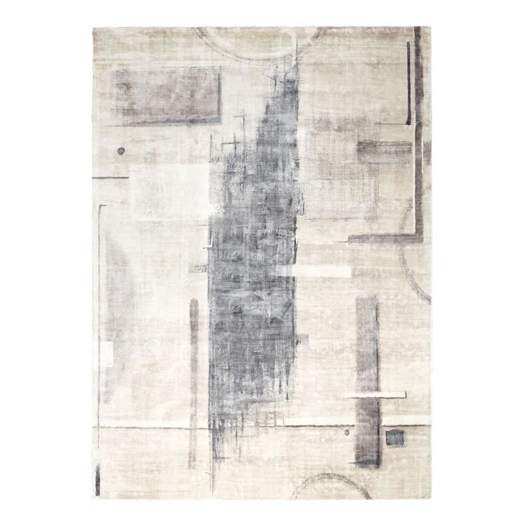 Shasta Contemporary Handmade Viscose Rug, 8' x 10', Grey