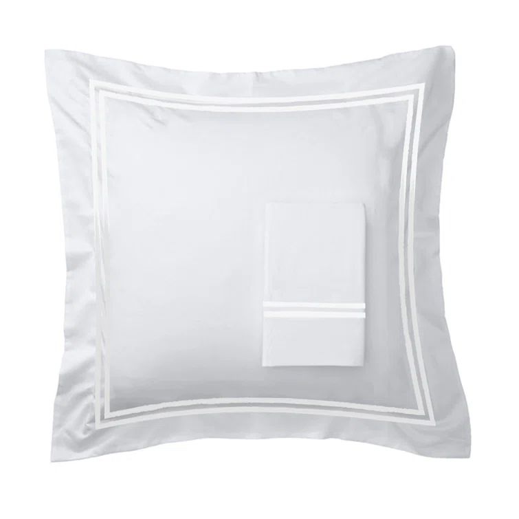 White Cotton Euro Embroidered Pillow Sham Set