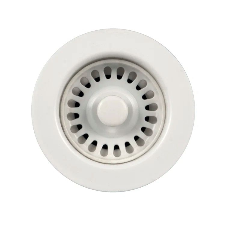 White Plastic 3.5-Inch Basket Sink Strainer