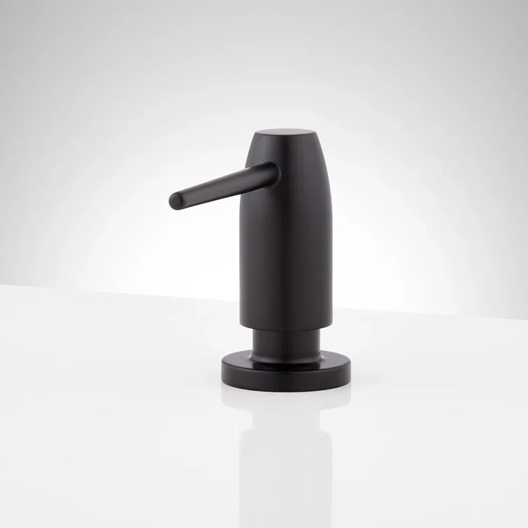 Matte Black Contemporary Metal Soap Dispenser