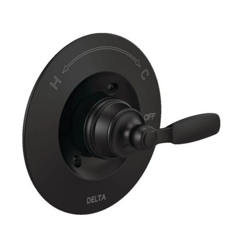 Matte Black Stainless Steel Wall-Mounted Shower Valve Trim