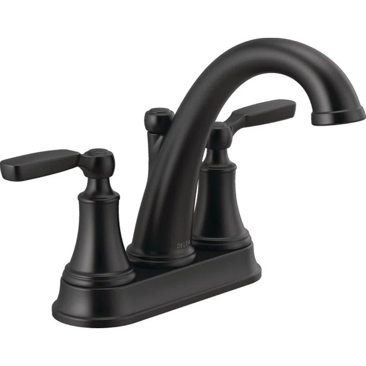 Matte Black Dual Handle Zinc Bathroom Faucet