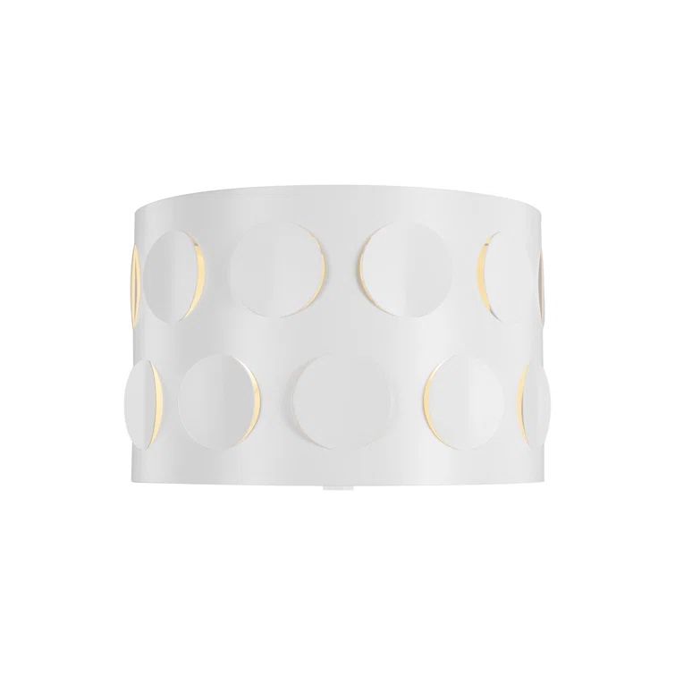 Dottie Matte White Polished Nickel Drum Flush Mount