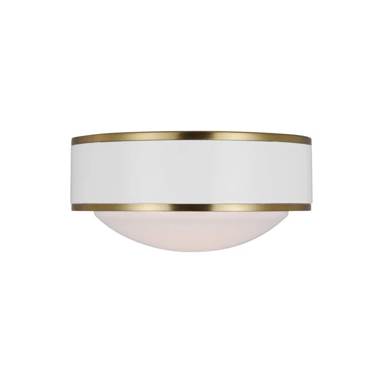 Monroe 5'' Polished Nickel Drum LED Flush Mount with Glass Accents