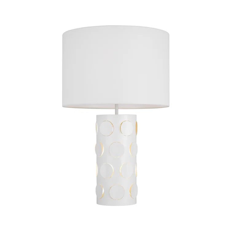 Dottie Matte White LED Table Lamp with Linen Shade