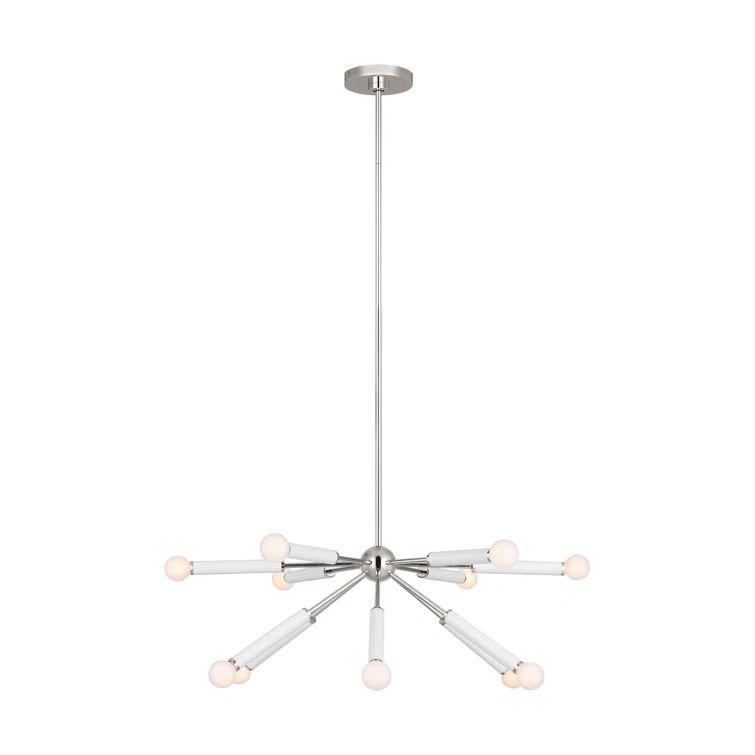 Polished Nickel 12-Light Sputnik Sphere Chandelier