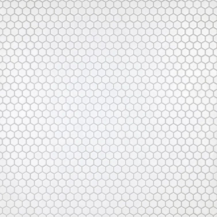 Matte White Hexagon Porcelain Mosaic Tile for Floor and Wall