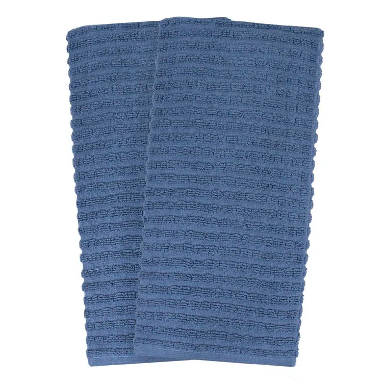 Federal Blue Terry Cotton Kitchen Towel Set, 2-Pack