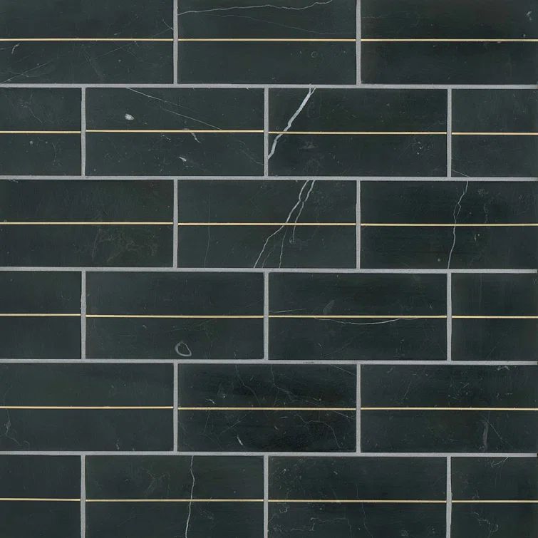 Ferrara Nero 3" x 6" Honed Marble Look Tile