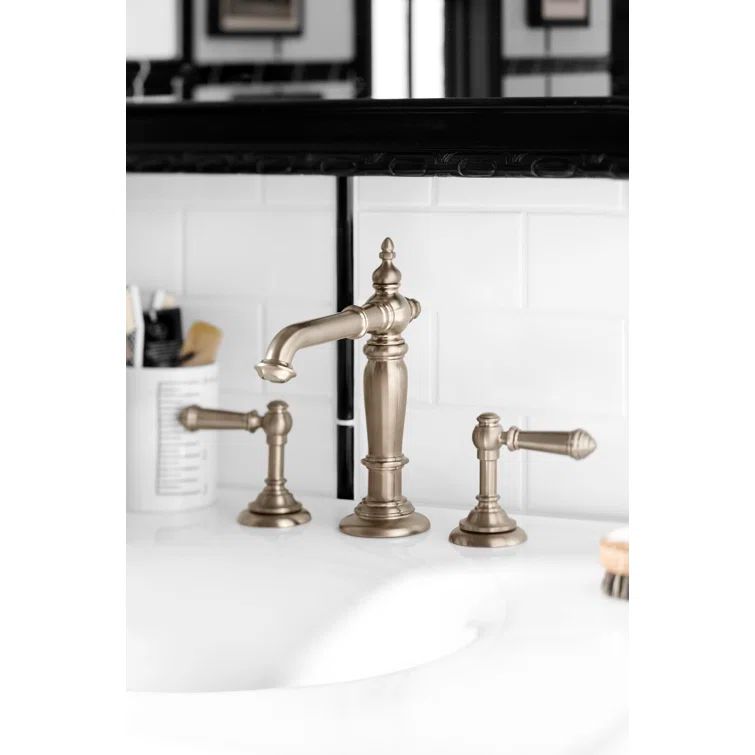Elegant Vibrant Brushed Bronze Artifacts Bathroom Sink Spout