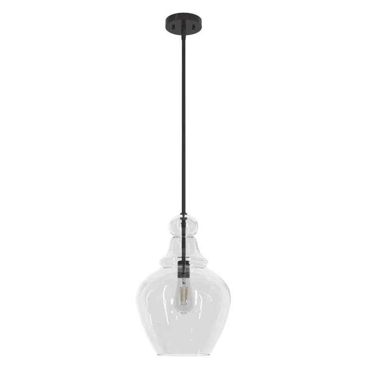 Maple Park Noble Bronze Glass Bell Pendant Light