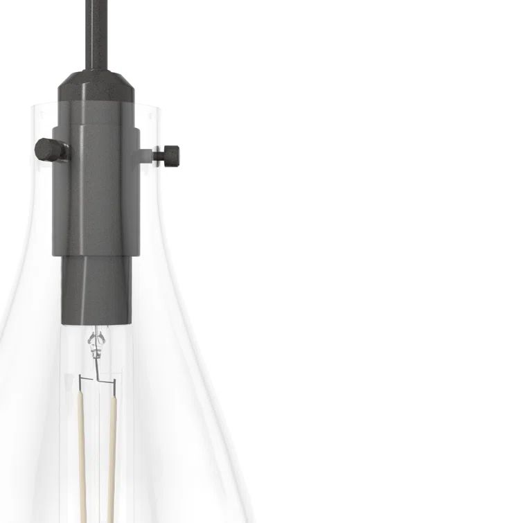 Hunter Lundin Noble Bronze 7" Glass Pendant Light