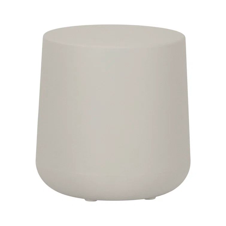Greige 16'' Polyethylene Resin Outdoor Side Table
