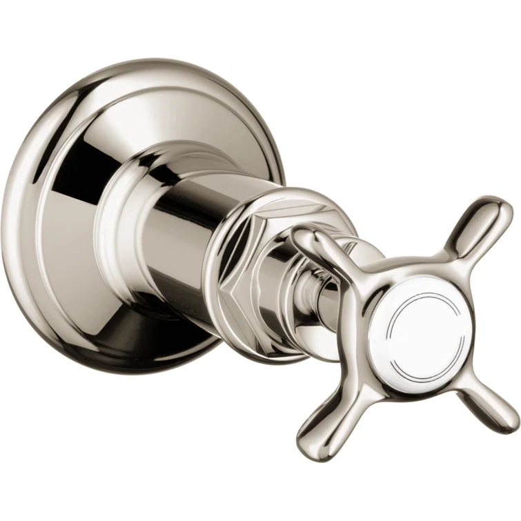 Montreux Belle Epoque Polished Nickel Cross Handle Wall-Mounted Shower Trim