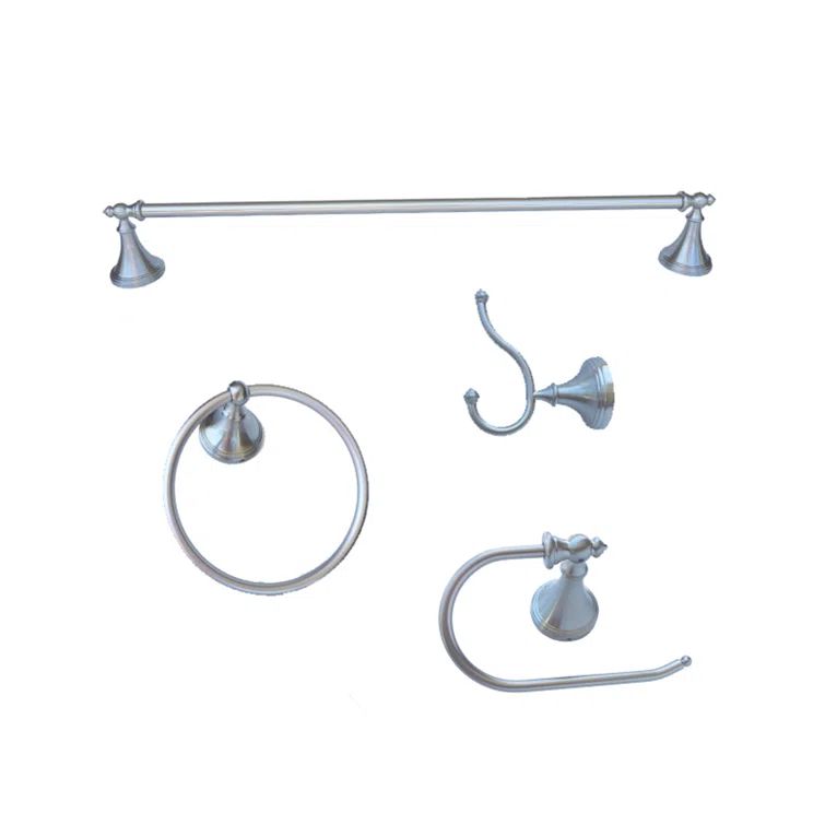 Annchester Chrome 4-Piece Polished Bathroom Hardware Set