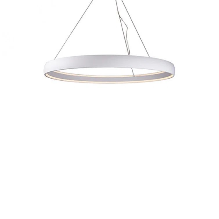 Sleek Circular Halo 52" White Aluminum LED Pendant